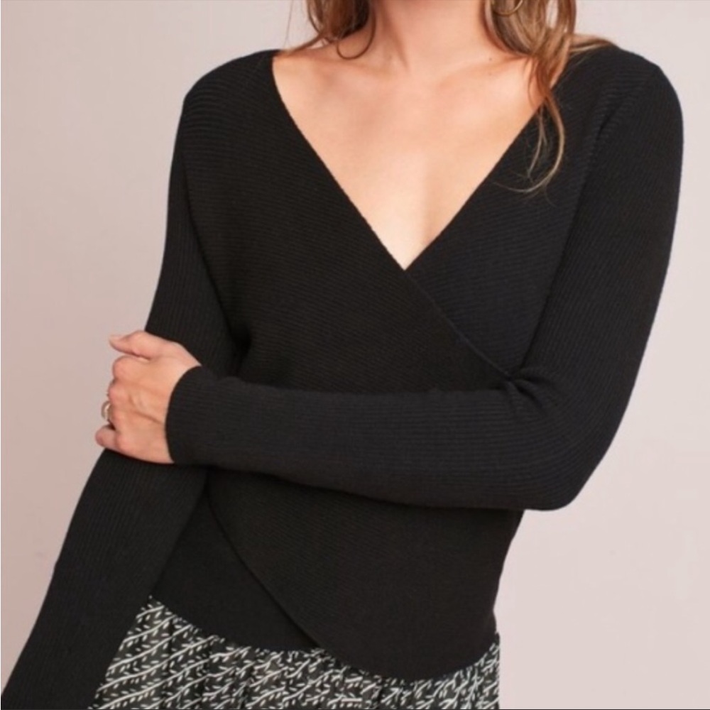 Anthropologie Moth Glyn Reversible Wrap Pullover